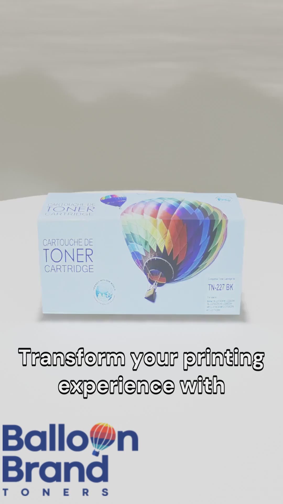 Balloon Brand CTTN227BK – Cartouche de toner compatible Brother TN227BK Grand rendement – Noire, 3 000 pages